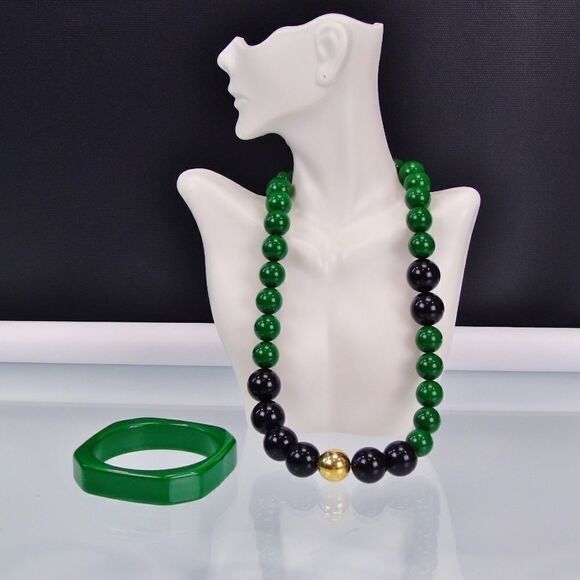 Vintage Choker Necklace Bangle Bracelet Set - Picture 7 of 7